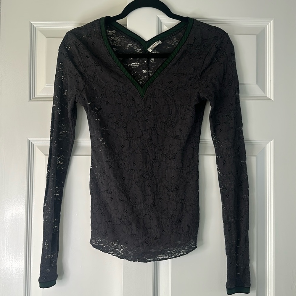 Intimately Free people stretch, lace, long sleeve top XS - Picture 1 of 7